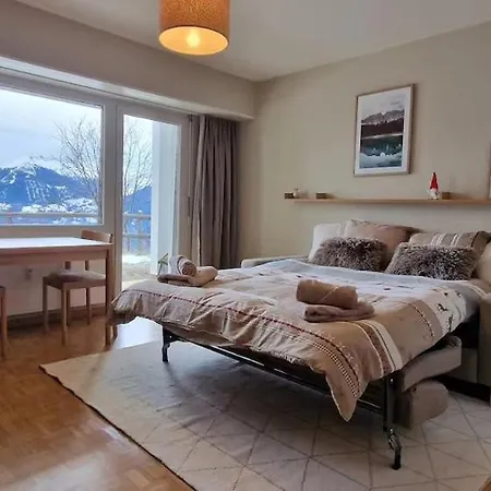 Proche De Avec Magnifique Vue Lägenhet Crans-Montana